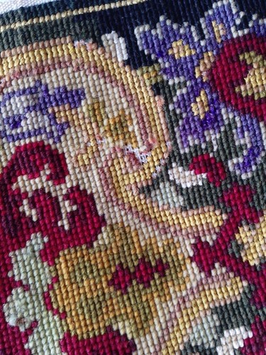 Antique French /English Wool Needlepoint Matching Panels x 3. 116 x 30 cm Each. - Picture 6 of 7