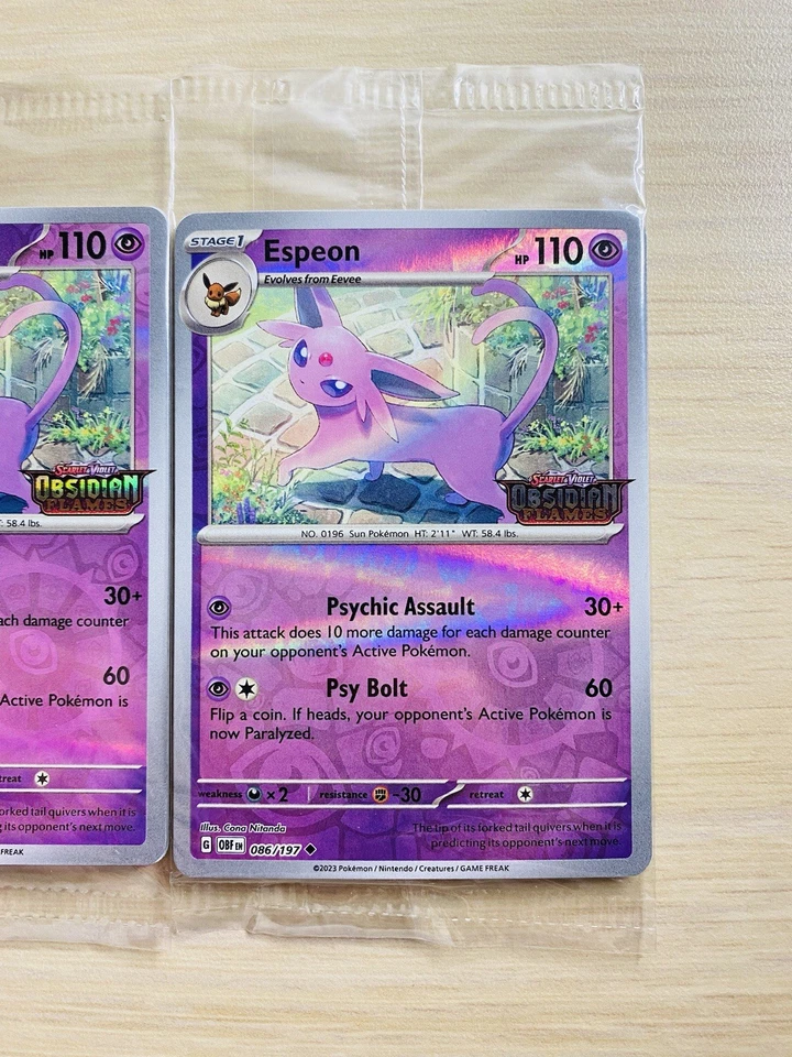 SEALED Pokemon Espeon 086/197 Obsidian Flames Best Buy Promo Card Set Of 3 - Image 4 of 4
