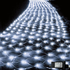 610 LED Christmas Net Lights, 34.5Ft X 5Ft Mesh Lights Outdoor with Timer 8 Li
