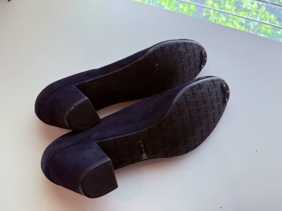 Zapatos de tacón Amalfi By Rangoni para mujer azul marino gamuza punta cuadrada talla 9 Foto 4 de 4