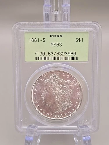 1881-S Morgan Silver Dollar $1 - PCGS MS63