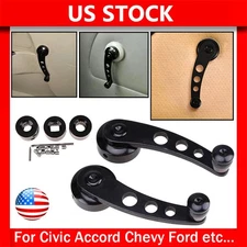 Black/Billet Aluminum Window Crank Handle Winders Car Truck Glass Door Universal