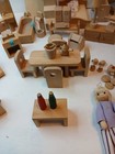 Large lot of Vintage Wood Doll Furniture Plus Extras and 2 Dolls — photo 6