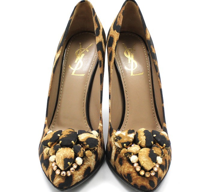 Saint Laurent tacchi alti stampa leopardata 37 28257241