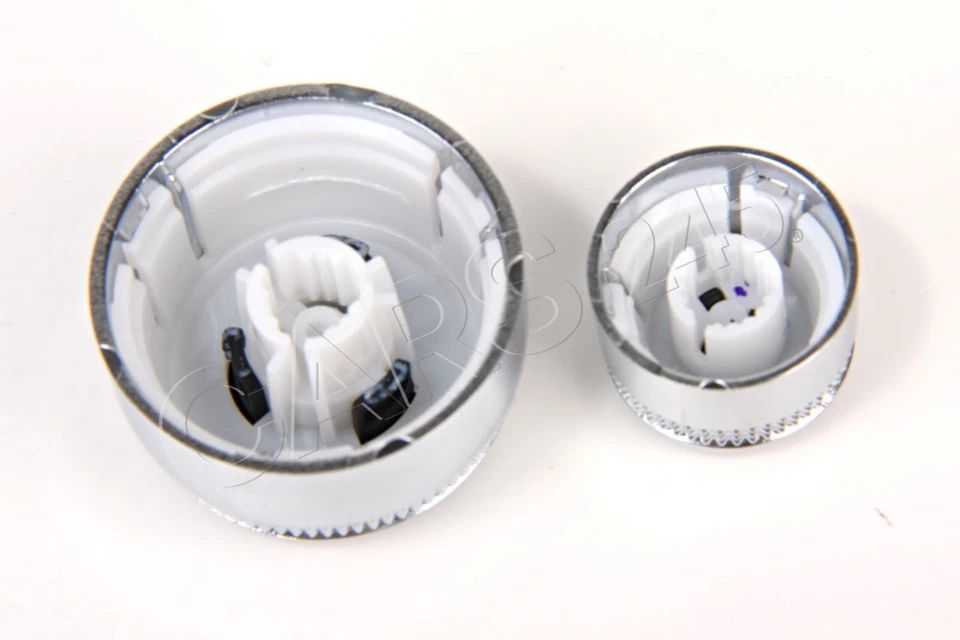 Juego de 2 perillas de encendido cromadas de navegación de volumen de radio originales Audi TT A3 S3 RS3 Foto 2 de 4