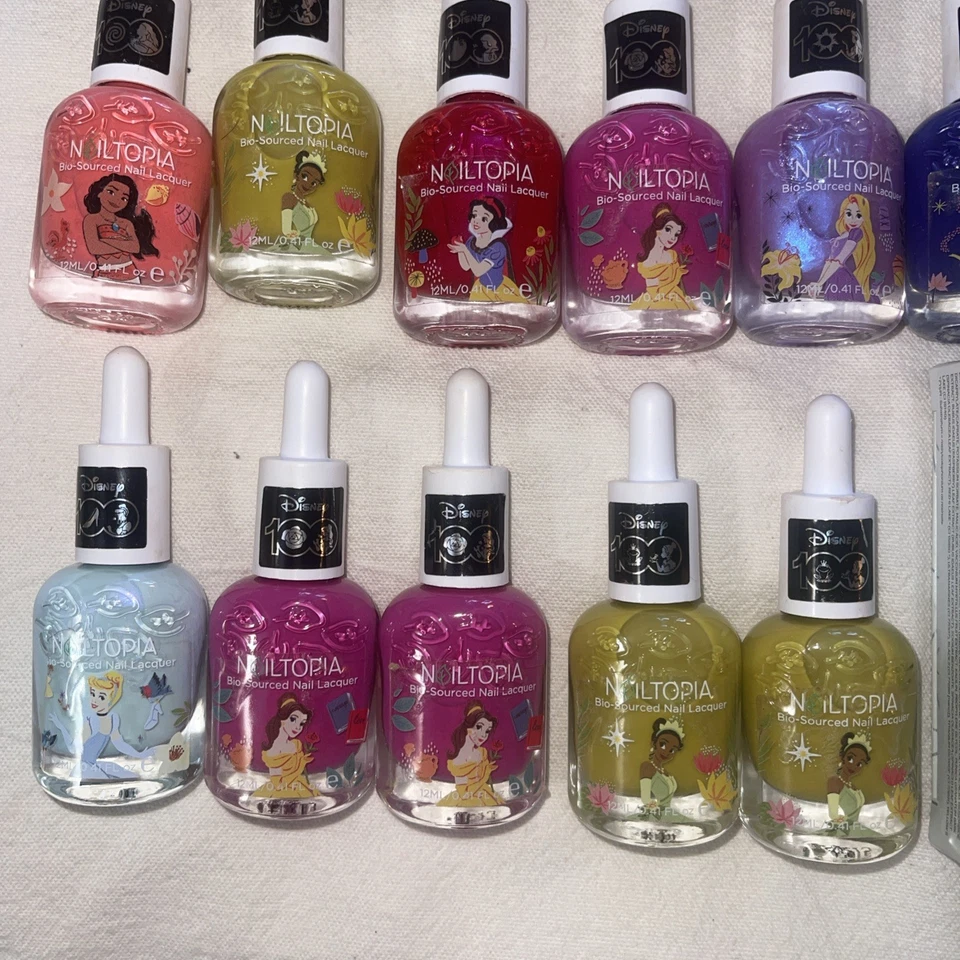Lote de (23) Nailtopia Disney 100 Princess Esmalte de Uñas Ariel Belle Blancanieves Nuevo Foto 4 de 4