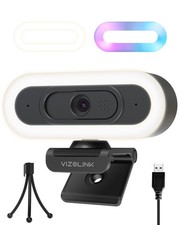 VIZOLINK 4K Webcam with Lights, PDAF Autofocus Computer Camera for PC/Mac,...