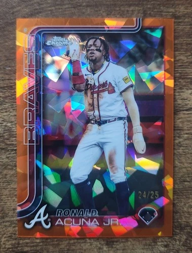 2025 Topps Chrome Sapphire RONALD ACUNA JR. #257 Orange Refractor /25 Braves