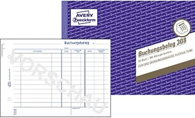 AVERY Zweckform 308 Buchungsbeleg (A5quer, mikroperforiert, von Rechtsexperten