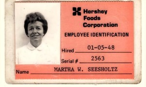 Vintage 1948 The Hershey Foods Corporation Employee ID Identification Card