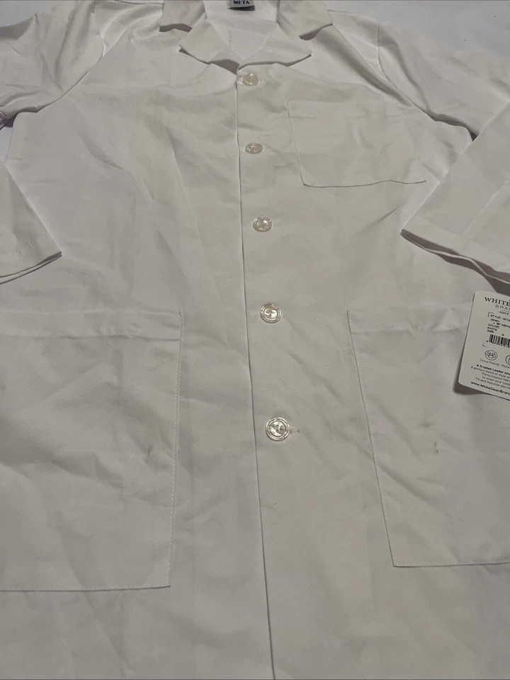 Men's Large Meta Fundamentals 15112 Mens 38" Lab Coat White 5-Buttons Pocket NWT - Image 3 of 4