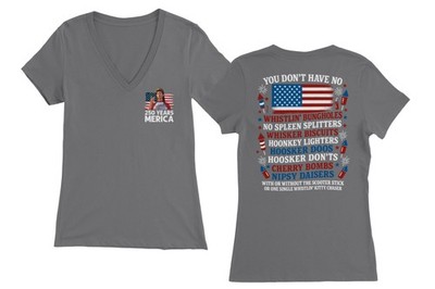 250 Years Merica Fireworks Quote - Dirt-Inspired Ladies' V-Neck Tshirt