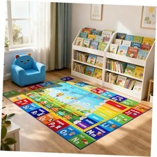 3x5 Kids Educational Rug for Playroom Classroom Bedroom, Area Rug for Learning