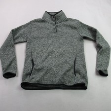 Eddie Bauer Sweater Womens Small Long Sleeve Pullover 1/4 Snap Gray