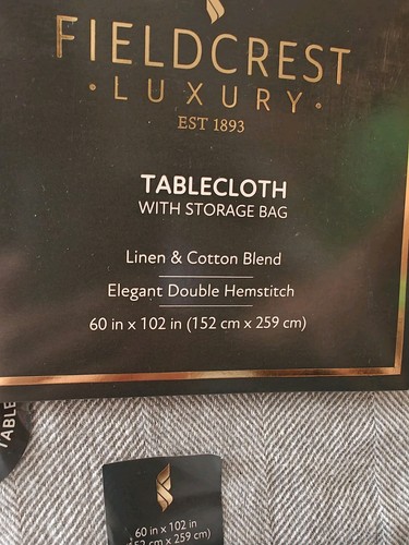 New Fieldcrest Luxury Table Cloth With Storage Bags & 3 Napkins Gray - Picture 2 of 6