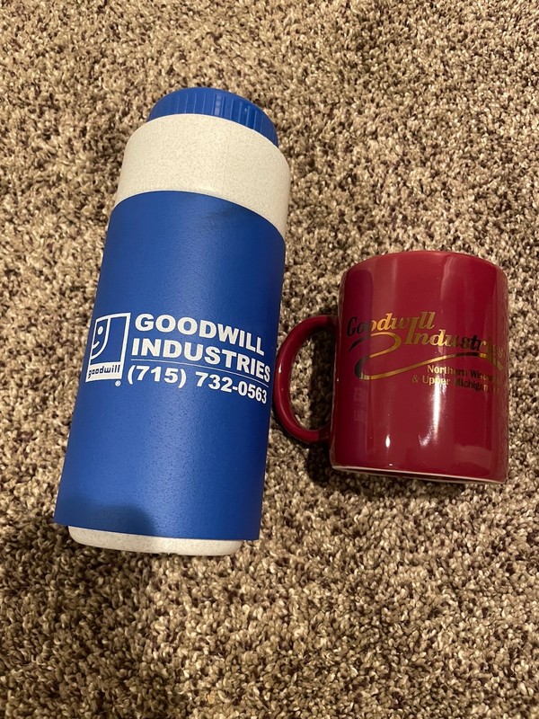 Goodwill Industries Coffee Mug And Water Bottle Lot Both Brand New Never Used