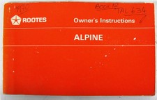 SUNBEAM Alpine ROOTES Car Owners Handbook 1970 #76601559 IB 484