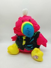 Fisher Price Pink Toucan Parrot Bird Puffalump 1987 Plush Stuff Toy 10" Sitting