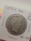 1897 S BARBER HALF DOLLAR.   Scratch