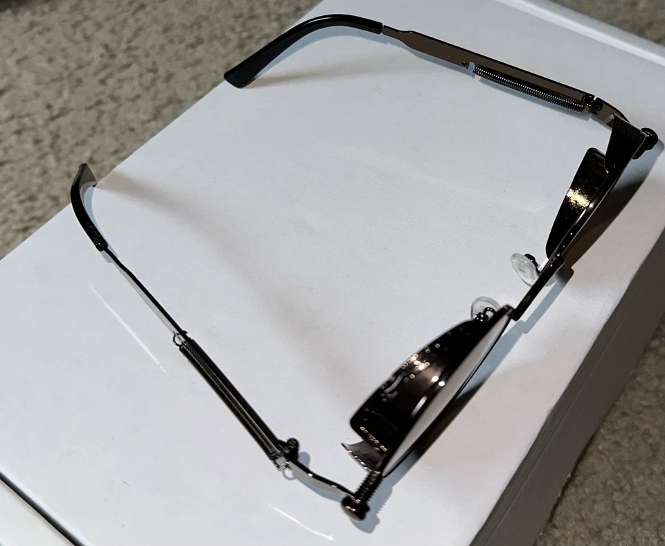 Gafas de sol Steampunk marrones con protectores laterales bloqueo luz periférica retro Foto 2 de 3