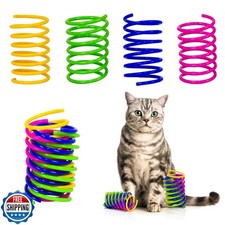 Shizhoo Cat Spring Toy, 15 Pcs Cat Kittens Toys Plastic Colorful Coil Spiral