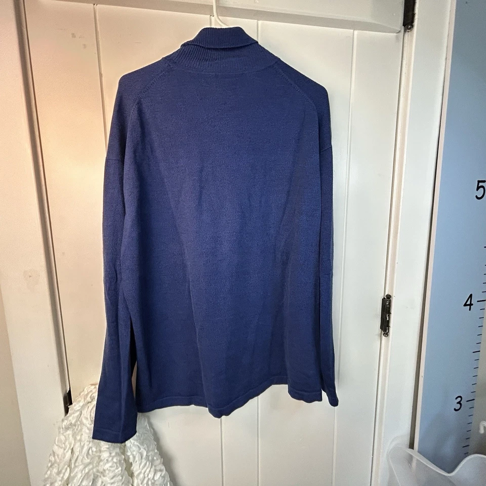 MURANO Blue Silk Turtleneck Sweater Men XL - Image 3 of 4