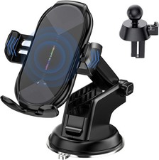 Wireless Car Charger 15W Fast Charging Auto Clamping Air Vent Windshield