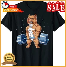 Pit Bull Weightlifting Funny Deadlift Men Fitness Gym Gifts T-Shirt.