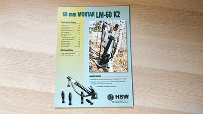HSW Huta Stalowa Wola 60 mm Mortar LM-60 K2 [EN] - brochure / prospekt 