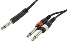 Image of 2 x 1/4" (6.35mm) Jack (Mono) to 1 x Mono Jack Lead - 1.5M or 3M Cable Length