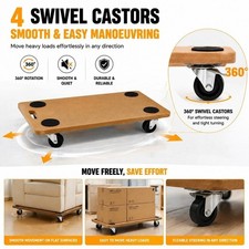 200kg Wooden Hand Dolly Trolley Cart Furniture Moving Platform Heavy Items Mover