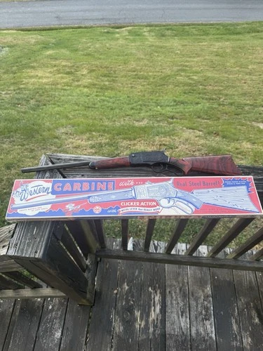 Marx Western Carbine Toy Rifle w/ Box – Repainted – Not Fully Working