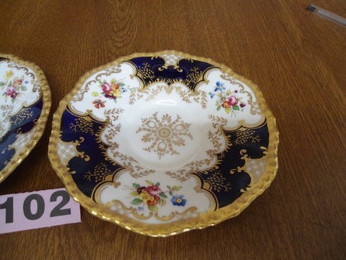 Coalport Cobalt Blue BATWING - 2 x 14 cm Saucers (Tea Cup Size) - Picture 2 of 8