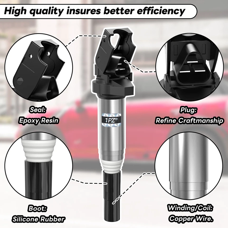 4 Bosch Ignition Coil 0221504800 + Iridium Spark Plug For Mini Cooper Countryman - Image 3 of 4