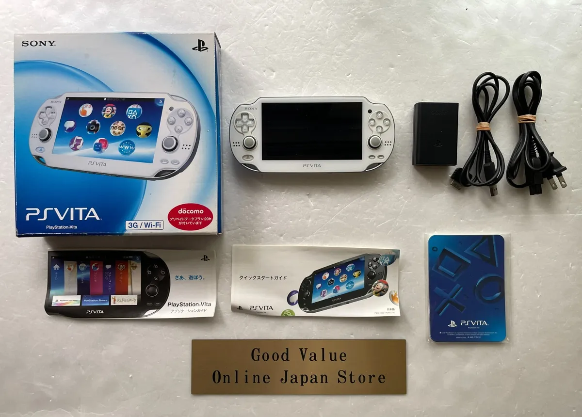 Sony PS Vita PCH-1100 Cristal White 3G/Wi-Fi Model Console with Original Box