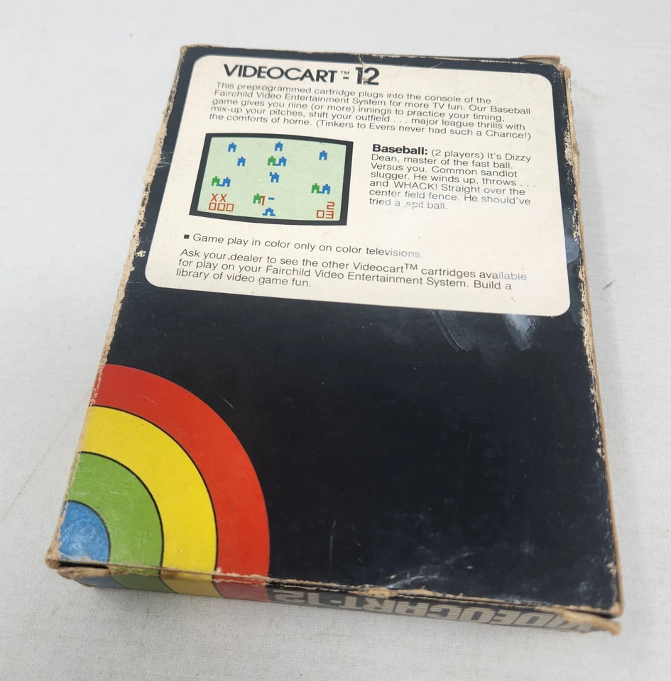 Fairchild Channel F Videocart-12 Box Only (Baseball) – Heavy Wear – 1970s - Image 2 of 4