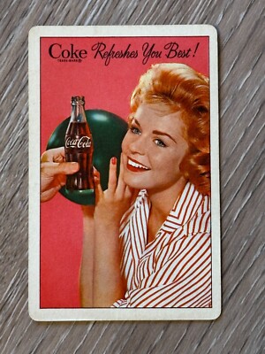 ONE: 7 of Diamonds card Coca-Cola Drink bottle REFRESHES YOU BEST 5B