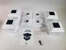 VOLISUN Solar Post Cap Lights Outdoor 4 Pack Fits 4x4 6x6 Posts Slate White