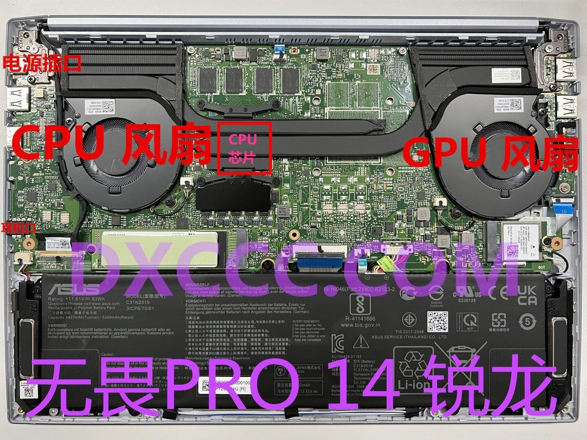 Ventilateurs De Refroidissement CPU & GPU Pour ASUS VivoBook Pro 14 M3401Q/M3400Q - Neuf