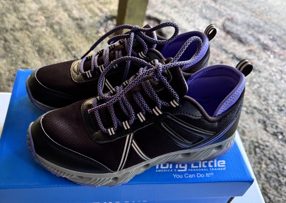 Tênis Tony Little Cheeks Fit Body All Terrain Trail Feminino 6 Largo Preto Roxo - Imagem 2 de 4