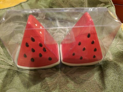 Watermelon Salt & Pepper Shakers Set NIB