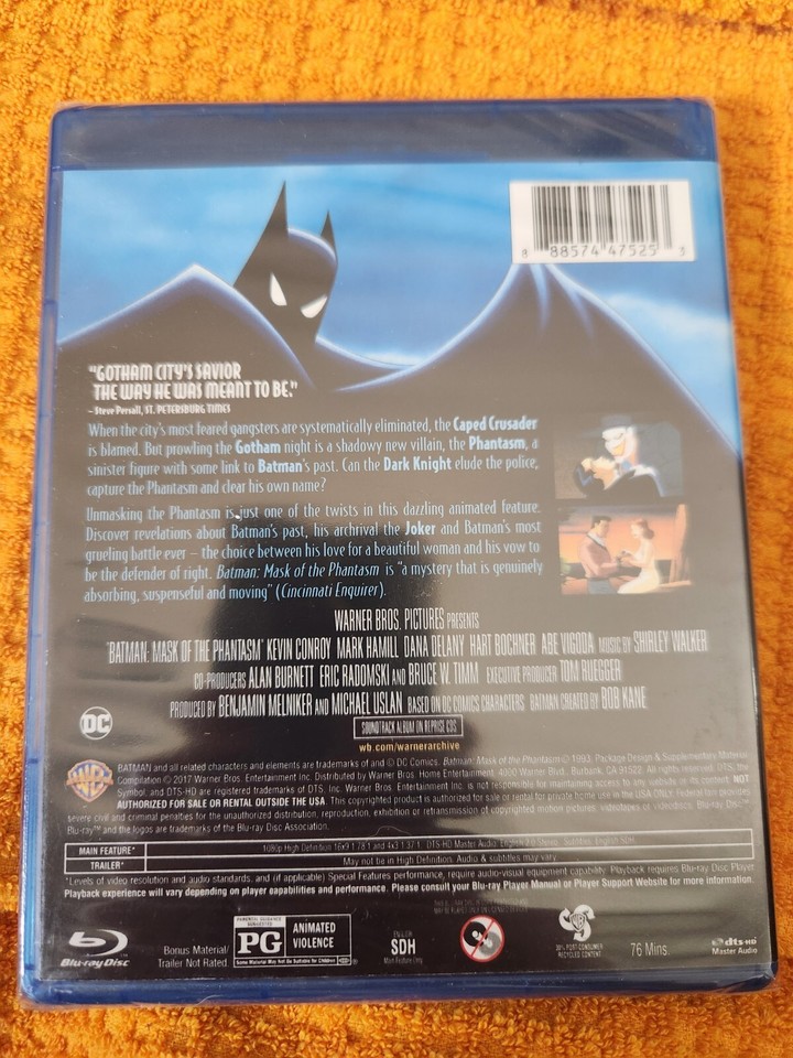 DC Batman Mask of the Phantasm (Blu Ray) eBay