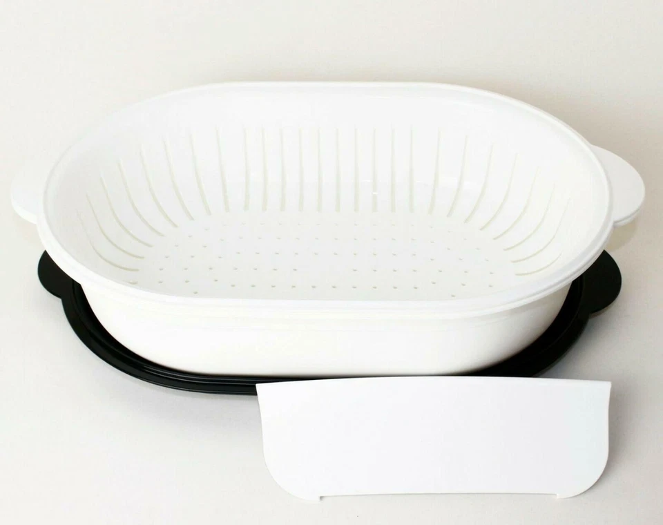 TUPPERWARE Siebservierer Sieb Einsatz Servier - 4L Schwarz/Weiß - Bild 3 von 4