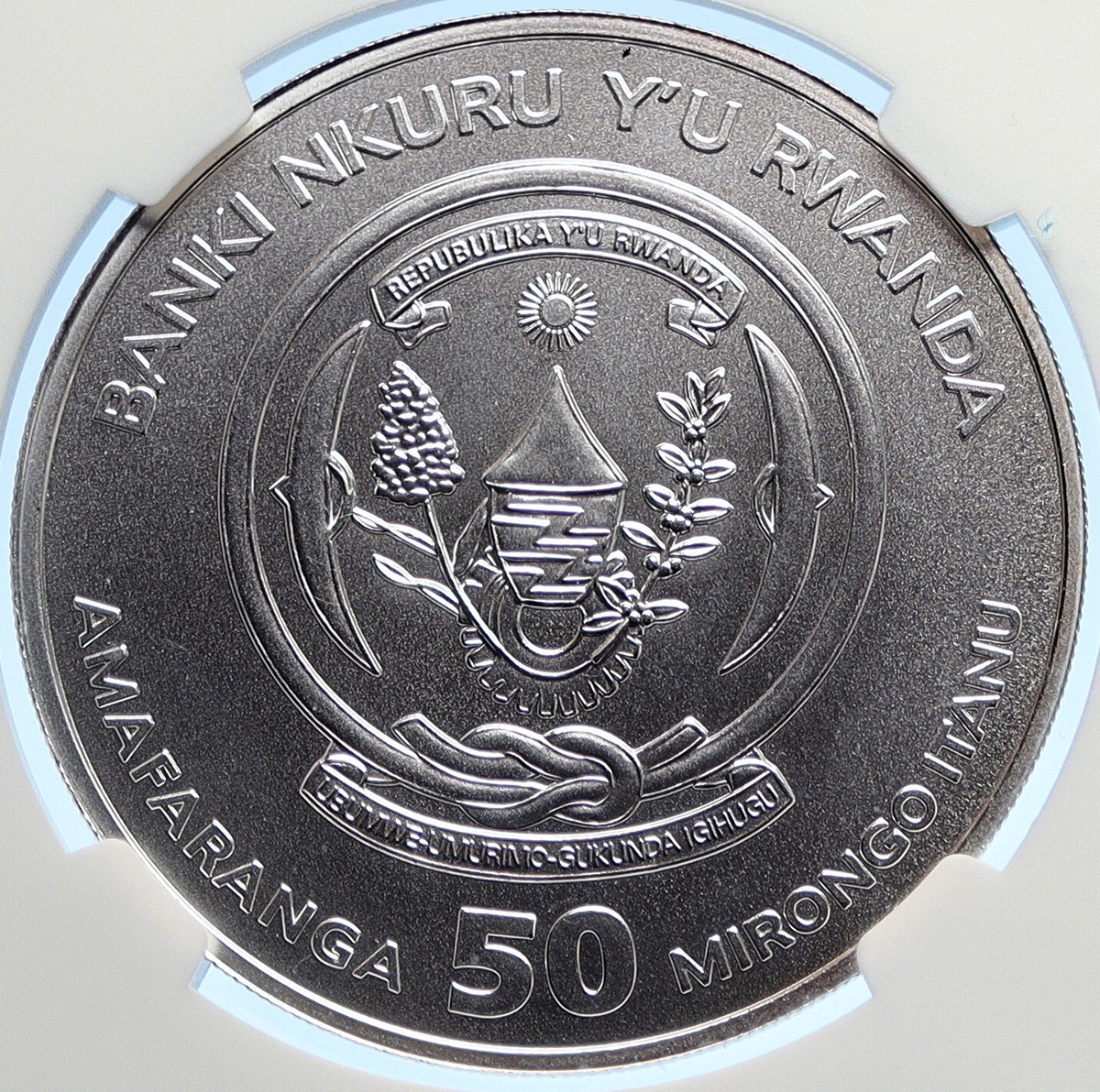 2017 RWANDA Lunar Chinese Year of the ROOSTER Silver 50 Francs