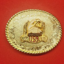 Vintage Raintree 1978 Belt Buckle Made In The USA American Bald Eagle Western