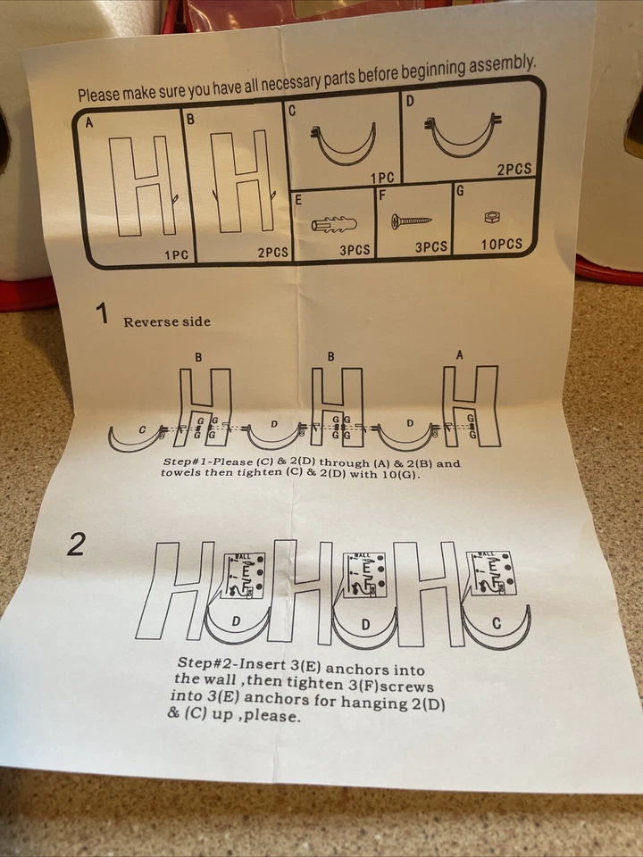 NUEVO HO HO HO Soporte de Papel Higiénico Navidad Vacaciones Decoración de Pared Rojo Metal 26" Foto 4 de 4