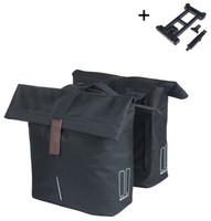 Doppelte Fahrradtasche Basil City Mik 28-32 Liter  Schwarz
