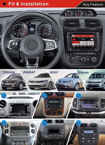 Car Radio Stereo DVD BT GPS Sat Nav Head Unit For VW Golf Touran Tiguan Passat - Picture 4 of 14