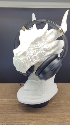 Dragon Headphone Stand | Skyrim Headset Display l Fantasy DnD Skull Headset Bust - Video 1 van 1