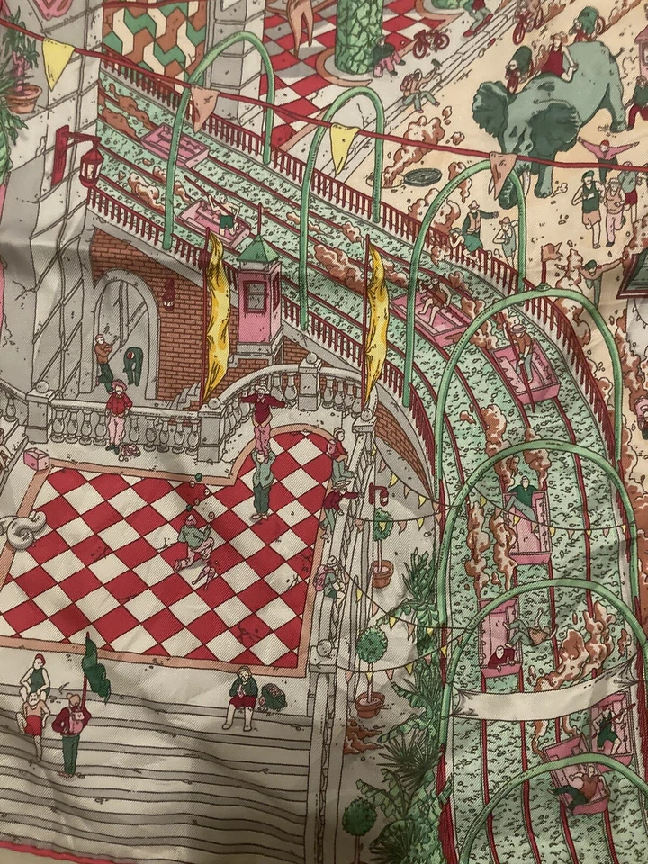 Hermes Scarf Stole Le Grand Prix du Faubourg by Ugo Gattoni Silk Woman New 90 cm - Image 2 of 4